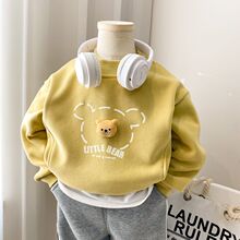 儿童加绒卫衣男童2025新款秋冬款打底上衣保暖宝宝衣服套头中小童