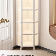 转角置物架餐厅角落墙边三角柜客厅卧室拐角多层防尘落地收纳柜子