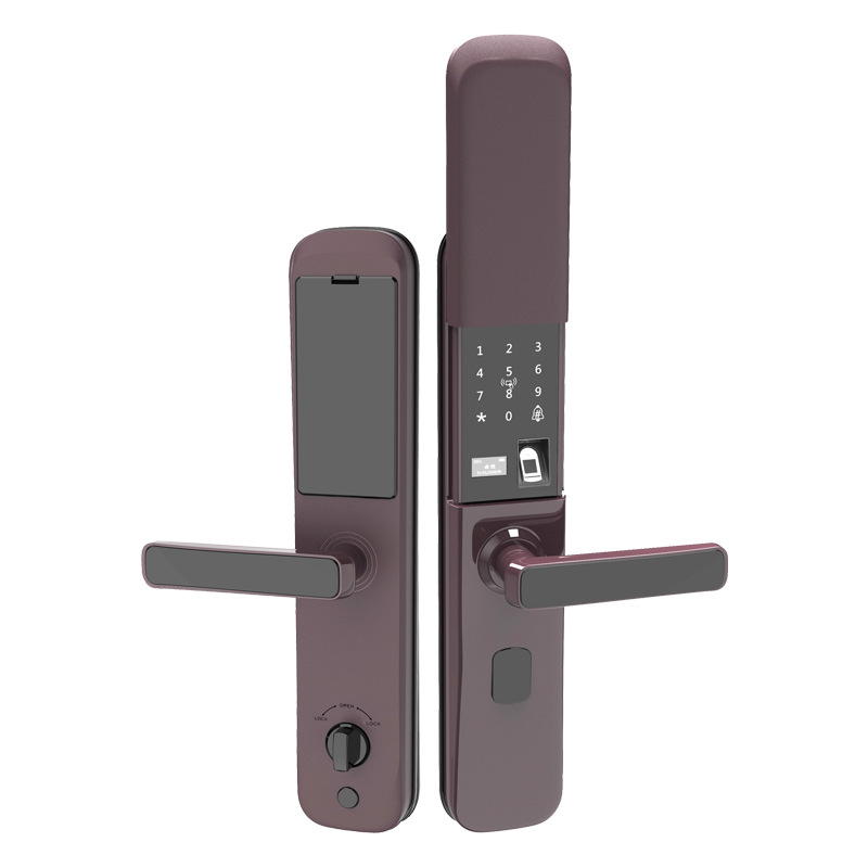 Bloqueo de huellas digitales puerta antirrobo doméstica cerradura inteligente cerradura automática puerta deslizante contraseña cerradura deslizante semiautomática