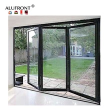 美式NFRC认证隔音系统可移动双折叠玻璃门预制铝门窗