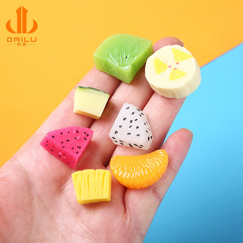 Simulated Fruit Jewelry Accessories Orange Pineapple Banana Dragon Fruit Keychain Pendant DIY Cream Glue Beauty