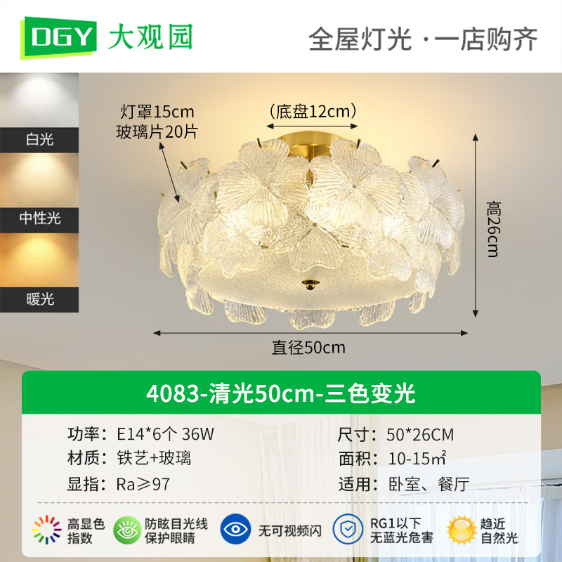 4083 luz clara 50cm-tricolor luz variable 36W-espectro completo