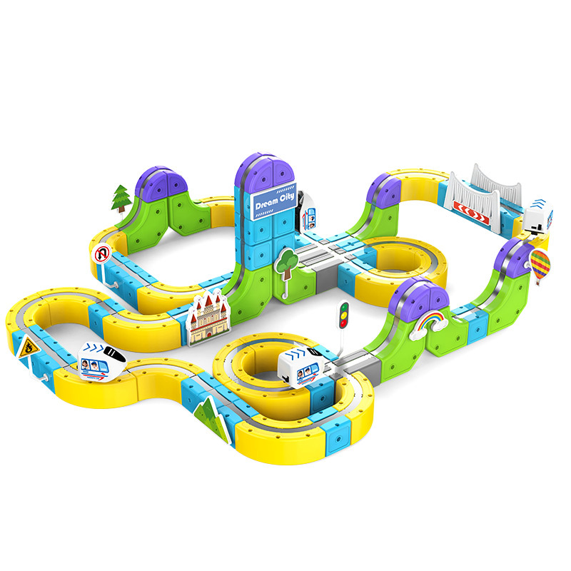 Bloqueo magnético tren eléctrico de alta velocidad tren pequeño niño puzzle regalo de cumpleaños juguetes de ensamblaje image 6