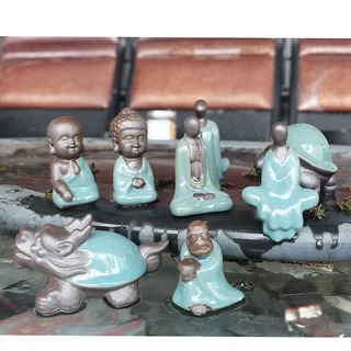 哥窑创意茶宠摆件紫砂小和尚茶宠可养茶玩功夫茶具配件家居饰品