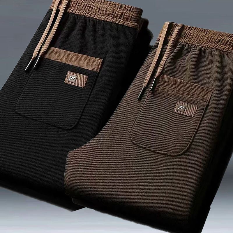 Factory Direct Sale Autumn and Winter Chenille Men's Corduroy Pants Thick Fleece Warm Casual Pants