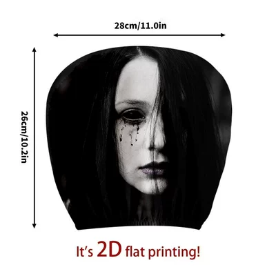 Universal seat cover — Dark Style Headrest Cover Dustproof - 07-double-sided-printing-1pc-26cm28cm