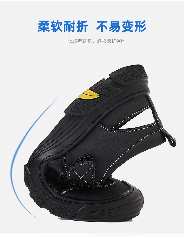 Dép sandal nam mùa hè đế mềm thân mềm thoáng khí khoét lỗ khóa dán — Màu nâu, màu đen chi tiết 11