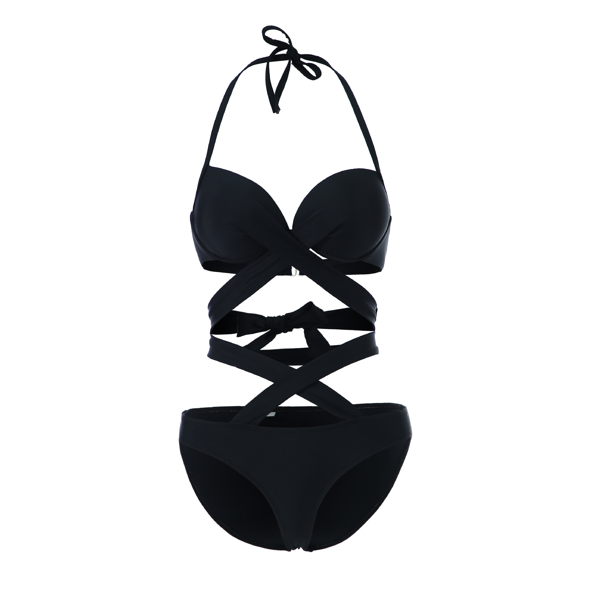 Push up Black White Color Matching Bikini - Cut out Bikini - Uniqistic.com