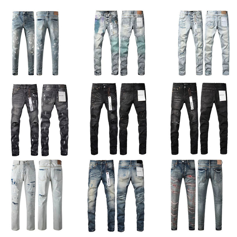 European and American trendy brand LIMITED PURPLE jeans, fashionable distressed vintage limited edition purple straight-leg slim-fit pants European and American trendy brand LIMITED PURPLE jeans, fashionable distressed vintage limited edition purple straight-leg slim-fit pants