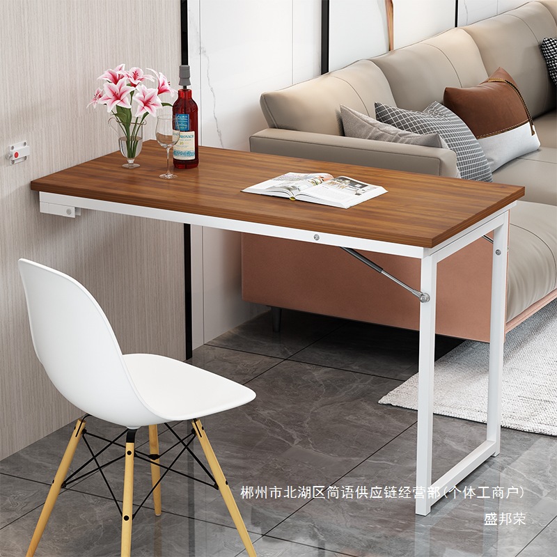 Fábrica directa de madera sólida contra la pared mesas plegables mesas de comedor pequeñas hogares simple consola de cocina retráctil invisible image 4