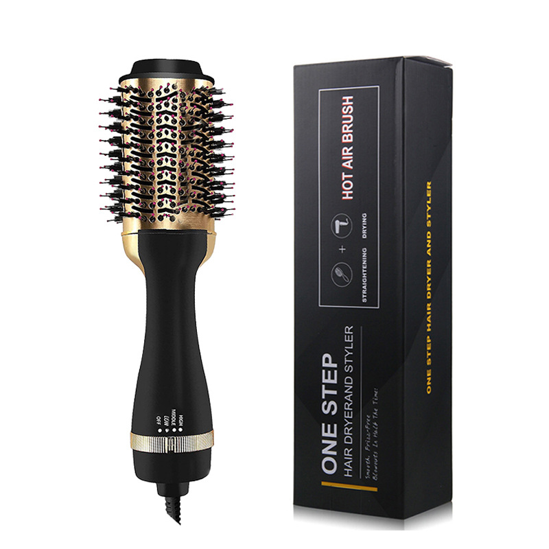 Cross-border multifuncional rizar barra de cabello pein de aire caliente rizar pein de cabello secador de cabello rizador de cabello estilo de cabello recto pein de cabello caliente eléctrico