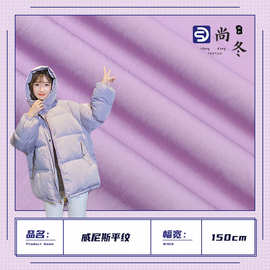 75D威尼斯平纹皱感布料 140g棉感平纹涤纶布 防水防风羽绒服面料