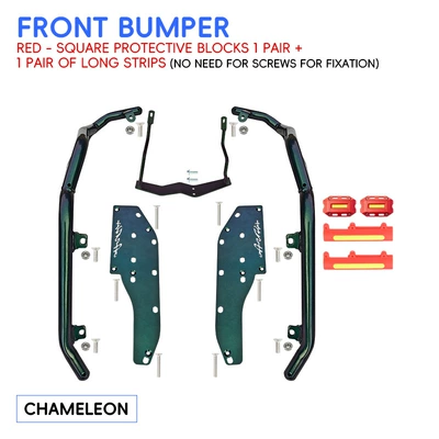 CFMOTO AURA150 crash guards, front: Motorcycle bumper - chameleonenhanced-front-bumper-red-protective-block