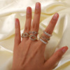 Brand advanced ethnic zirconium, retro ring with stone, high-quality style, ethnic style, does not fade, wholesale