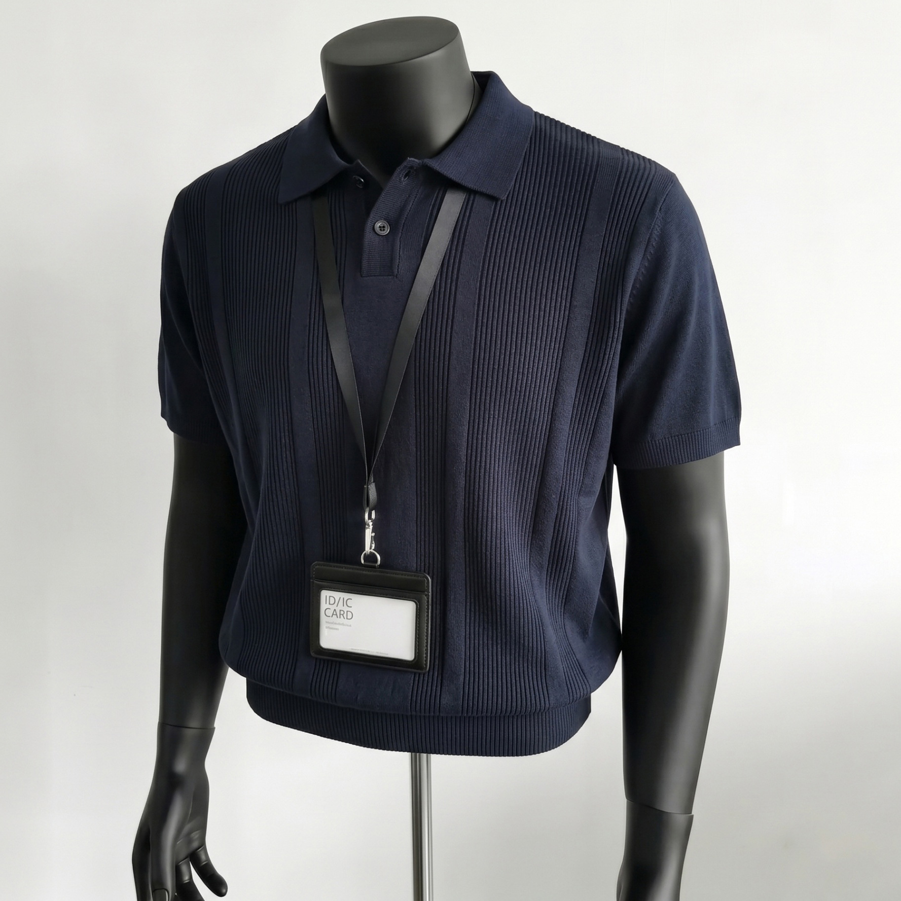 Camiseta polo camiseta de punto camiseta de manga corta camiseta de hombre textural con solapa vieja seda de hielo de alto nivel de verano fábrica transfronteriza al por mayor