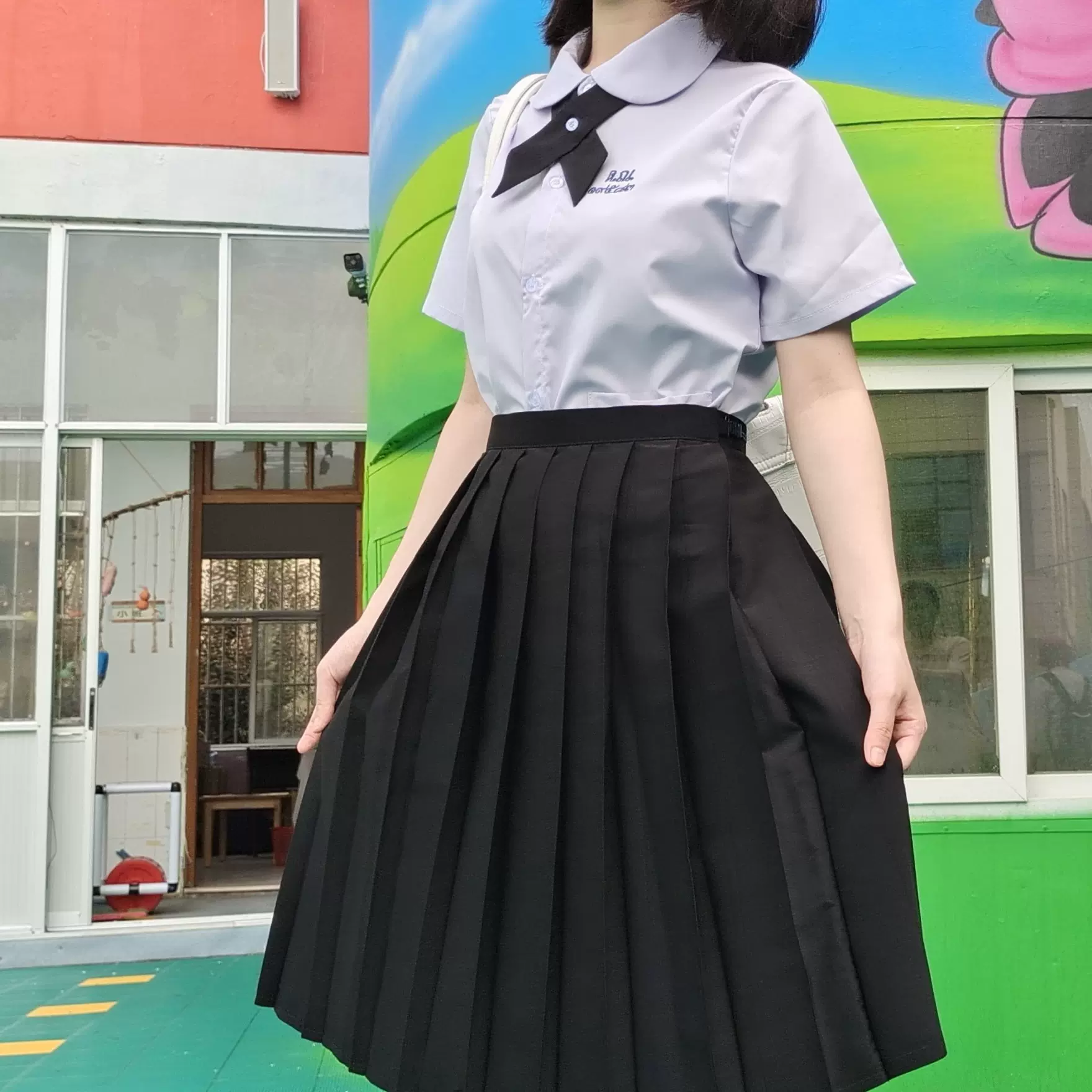 泰国泰式校服套装jk制服女学院风短袖衬衫班服高中学生毕业演出服