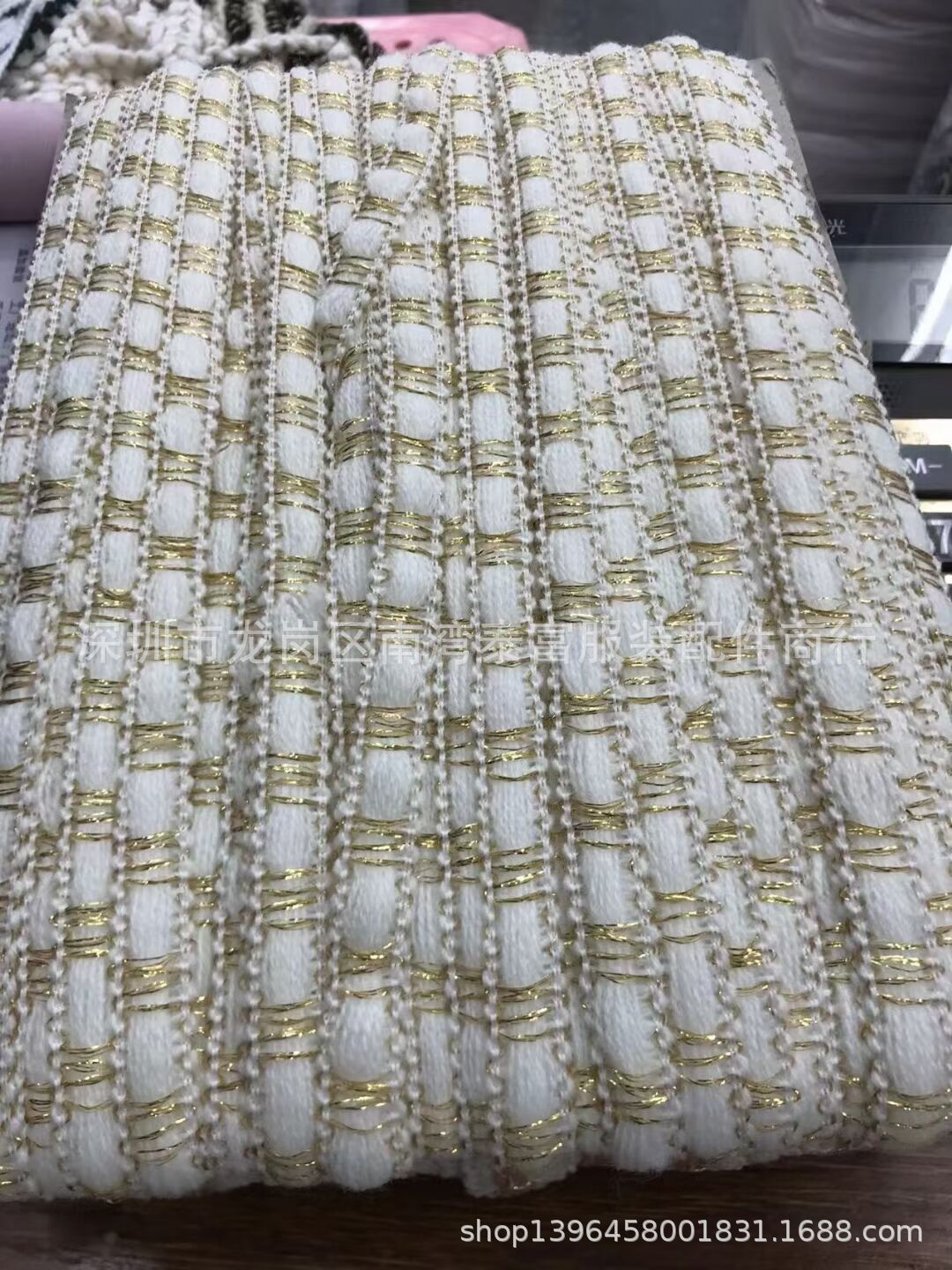 新款爆品白金竹节晴纶钩编花边 女装手工diy礼盒包装配饰花边料