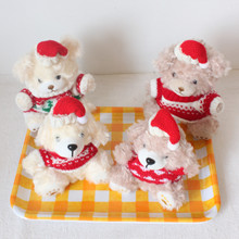 圣诞用品小熊包包挂件毛绒玩偶公仔玩具可爱女孩背包钥匙扣挂饰品