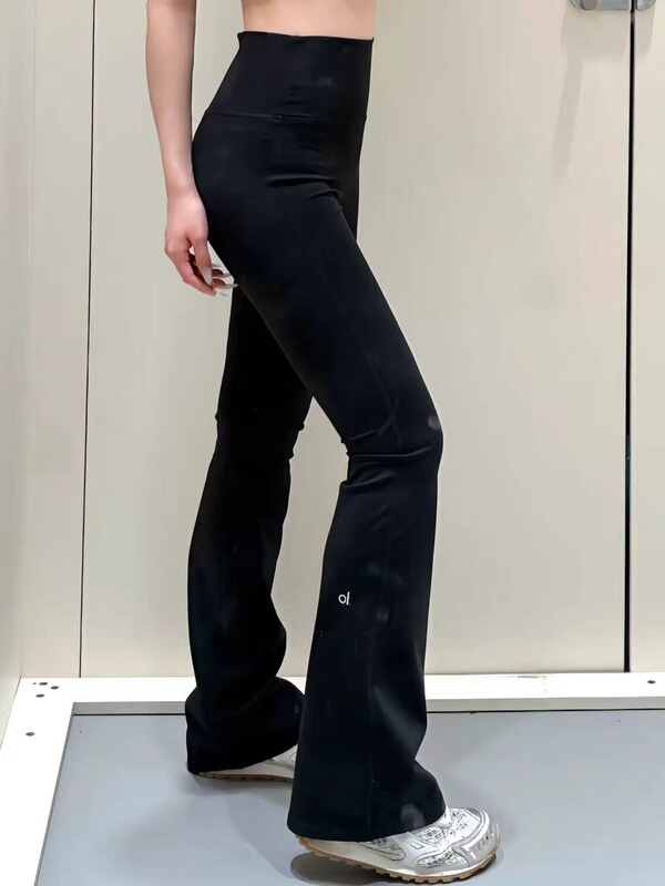 Alo喇叭裤女修身显瘦裸感运动瑜伽裤高腰提臀微喇休闲健身长裤|undefined