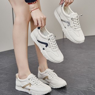 High-Quality Genuine Leather White Shoes for Women 2025 New Style Slip-On Lightweight Breathable Soft Sole Comfortable Sports and Leisure Shoes
