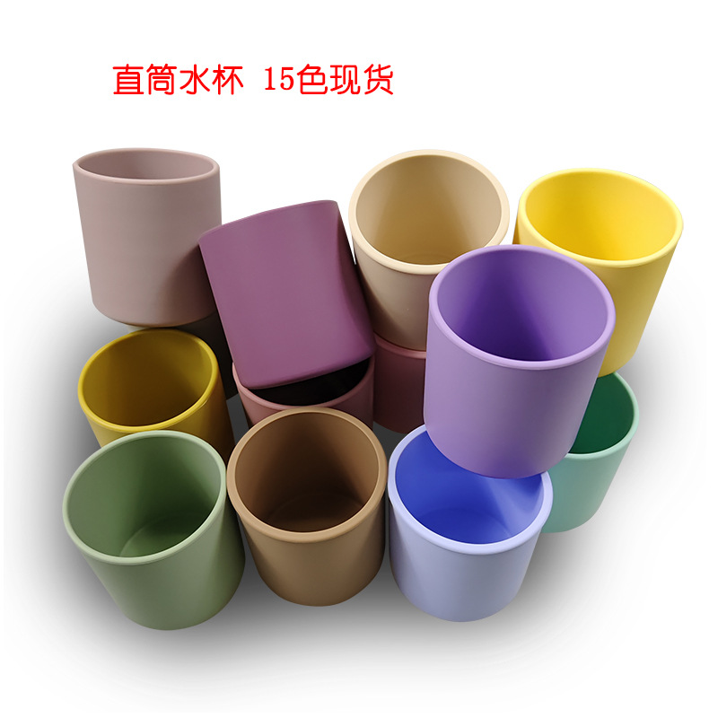 Taza de agua para niños Taza de agua de silicona Mini taza de agua Taza de agua de entrenamiento recta Taza de silicona para bebés Taza de agua para bebés