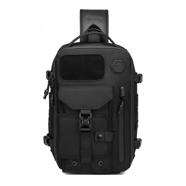 Ozuko Crossbody Bag Tactical Chest Bag Large Capacity Webbing External Thickened Shoulder Strap Men's Outdoor Commuting Shoulder Bag