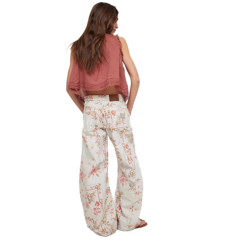 Amazon 25 秋冬新作クロスボーダーヨーロッパとアメリカの服プリントルーズカジュアルパンツワイドレッグパンツカジュアルパンツ女性用|undefined