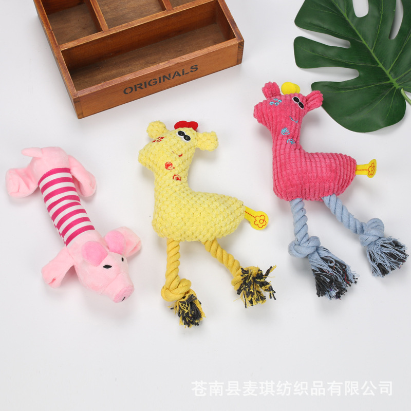 Fabricantes de juguetes de peluche para mascotas de maíz de peluche perros cervos cerdos osos peluche muñecos sonidos juguetes Amazon