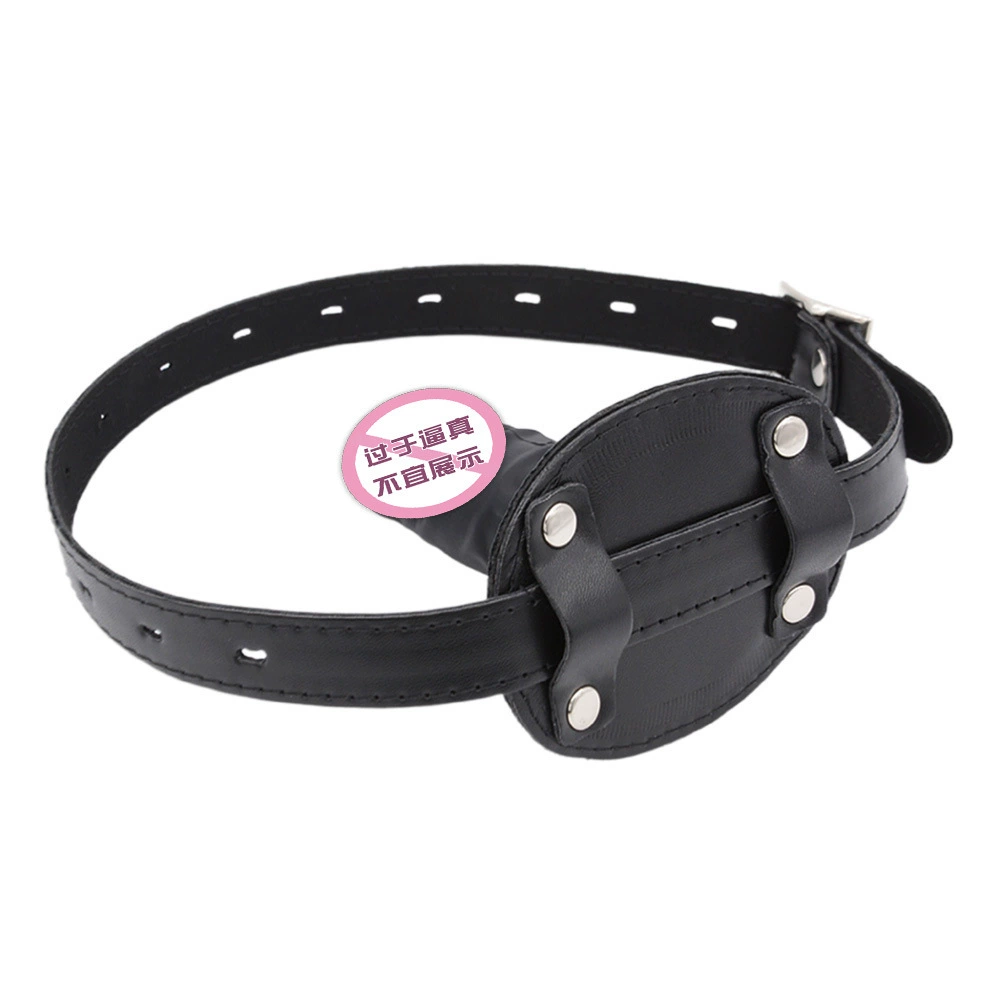 Silicone mouth plug (SM) deep-throat simulation, 5.5 & 10 cm, adjustable leather head strap