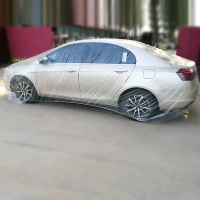 Car Disposable Car Cover Full Transparent Plastic Film Protective Car Cover Dustproof Car Waterproof Disposable Car Cover (Car clothing)