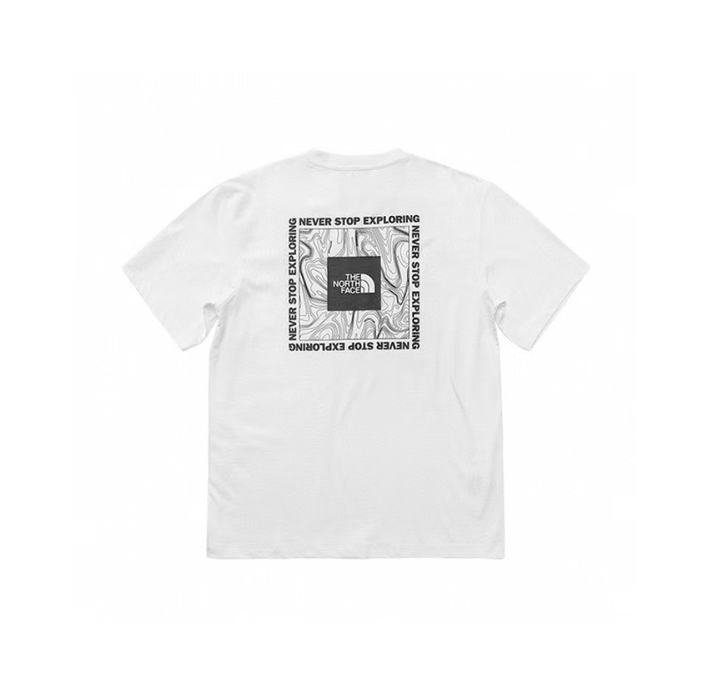 NTノースフェイスの純綿Tシャツの正しいバージョン、男性と女性用、カップル向けの同じスタイル、トレンディなプリント、幅広で多用途、カジュアル半袖|undefined