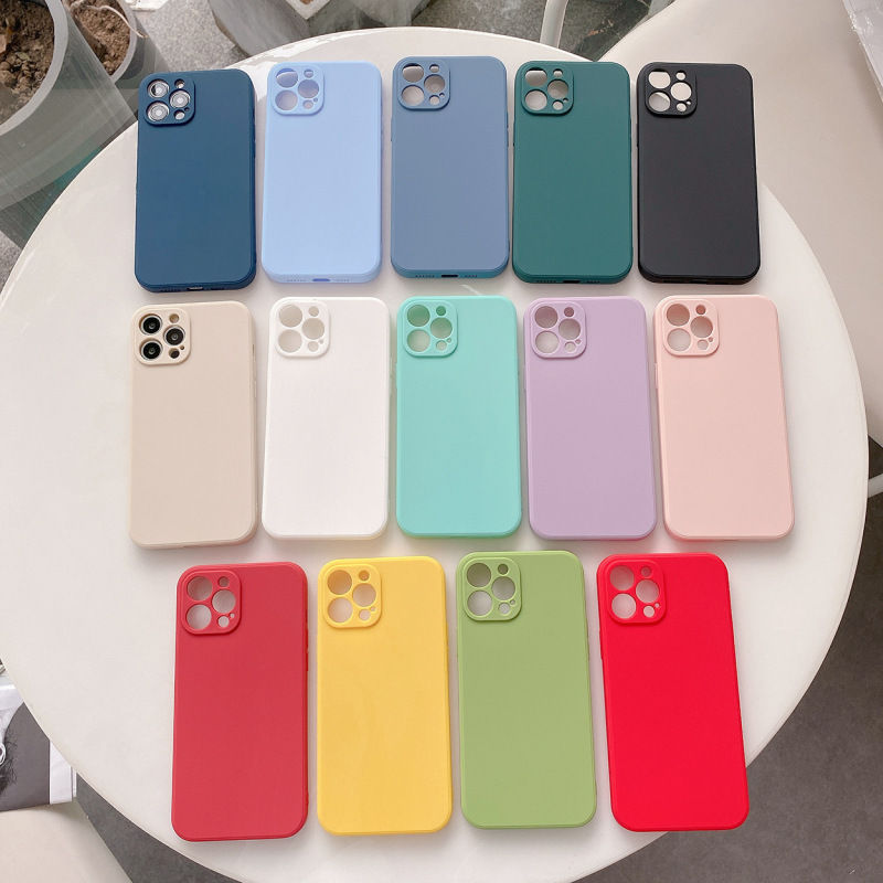 Suitable for Liquid Silicone iPhone 16 Phone Case, 13 Straight Edge Cube Apple 15 Phone Soft Case, Anti-Drop and Anti-Fingerprint