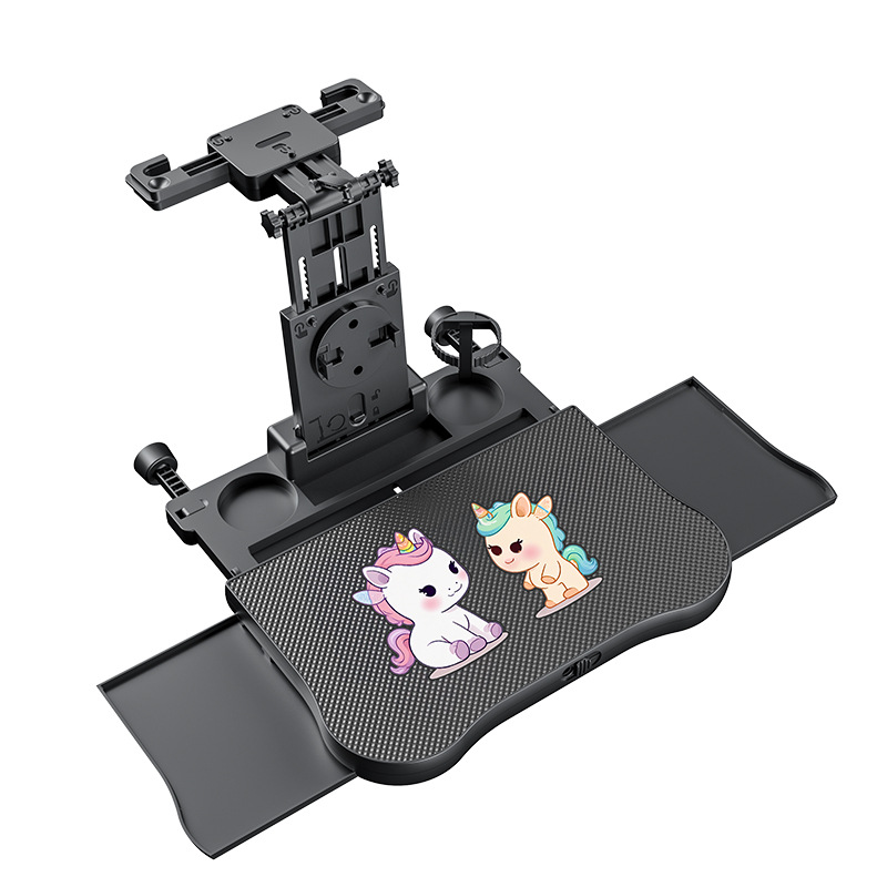 Venta caliente mesa de viaje en coche multifuncional silla de coche trasera pequeña mesa tablero ajustable para adultos niños taza de agua soporte de la computadora