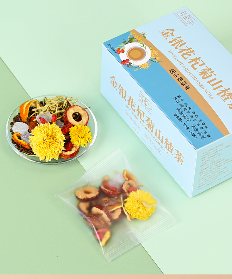 Five-Finger Fig Poria Herbal Tea Blend 150g Independent Tea Bags Hot Brew Wellness Tea preparation