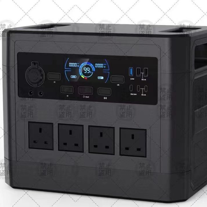 Estación de energía portátil de 2000 vatios con batería de litio para exteriores, fosfato de hierro y litio