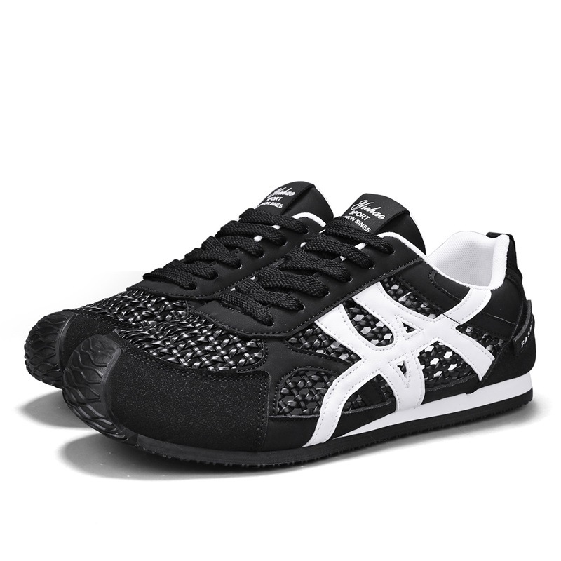 2025 primavera y verano nuevos zapatos de entrenamiento de cuero para hombres zapatos deportivos casuales transpirables de malla gruesa image 6
