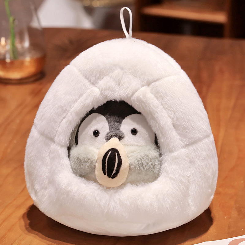 Lindo nido de nieve pingüino ballena muñeca Cueva de nieve de dibujos animados de peluche de juguete acuario bebé muñeca regalo de los niños