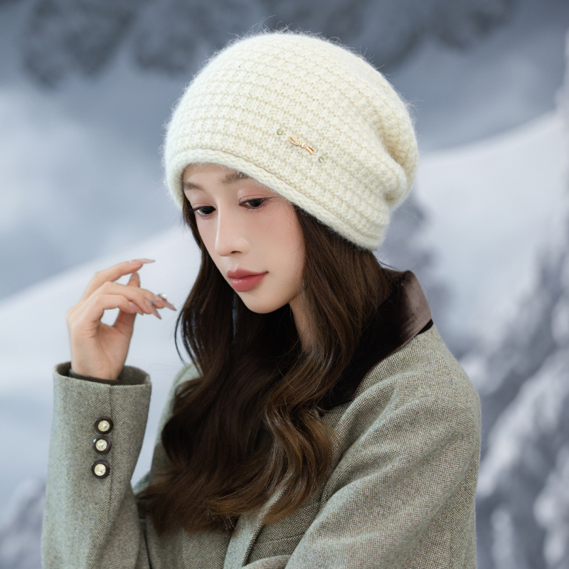 Knitted Plaid Beanie Hat With Fleece Lining For Men Retro Style_voghion.com