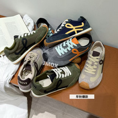 本革カジュアルスポーツシューズ、多用途登山、アウトドアランニング、旅行、フィットネス、女性用ラージヘッド厚底アガルドトレーニングシューズ