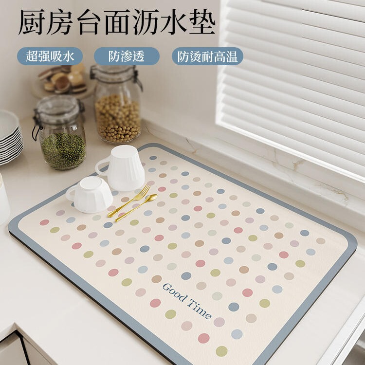 ins风家用硅藻泥厨房装饰沥水垫台面吸水垫咖啡机垫桌垫防滑餐垫|undefined