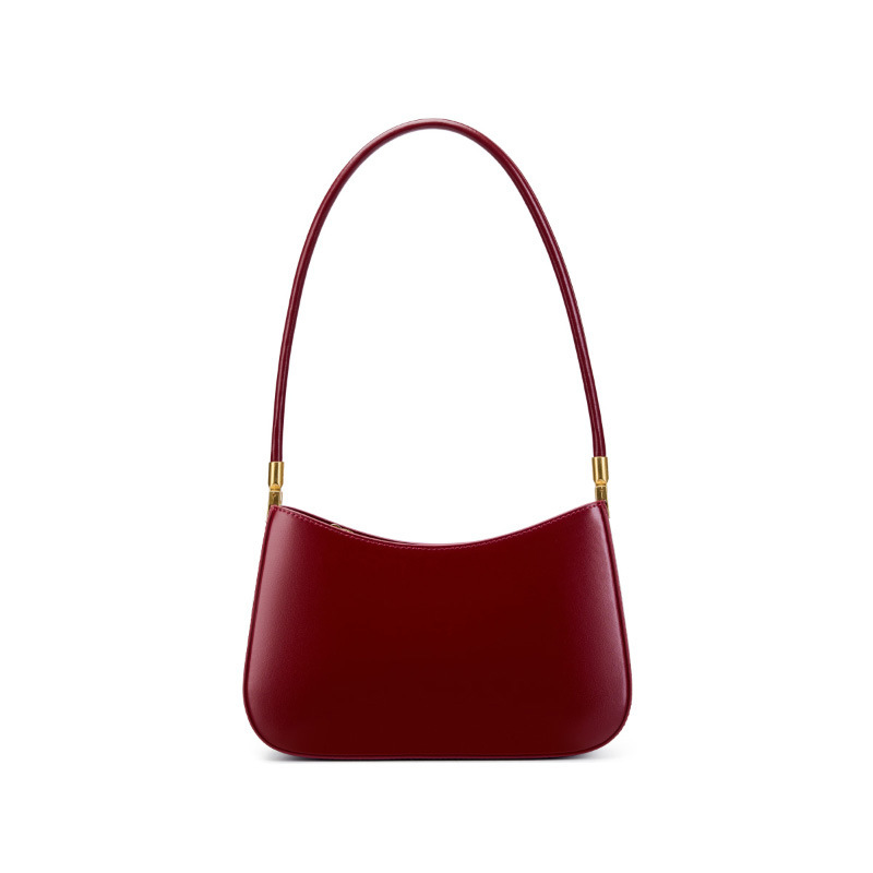 Spring/Summer 2025 New Niche Design Genuine Leather Commuter Baguette Bag French Style Underarm Shoulder Bag Retro Women's Handbag - Thumbnail 6