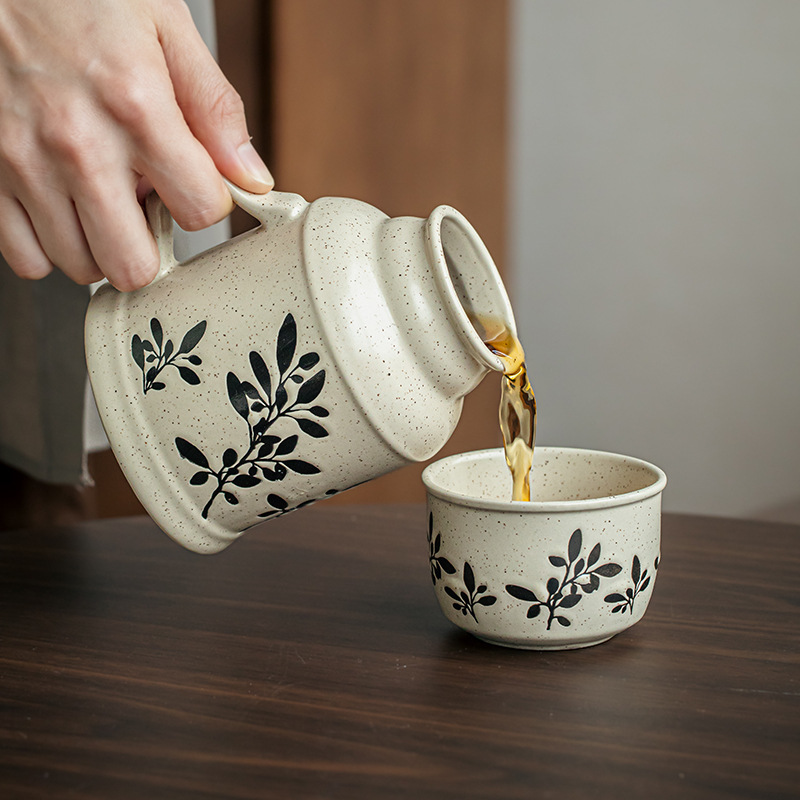 Suxin pintoresco tetera pequeña pintada a mano taza de pareja taza de té con tapa taza de agua de cerámica de alto valor con regalo a mano