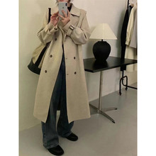 YS8韩系双面羊绒长款系带毛呢大衣