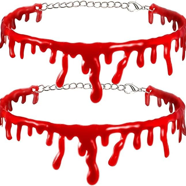 Halloween Decoration Horror Wind Vampire Dark Blood Necklace, Creative Personality Bleeding Men And Women Collarbone Chain_voghion.com