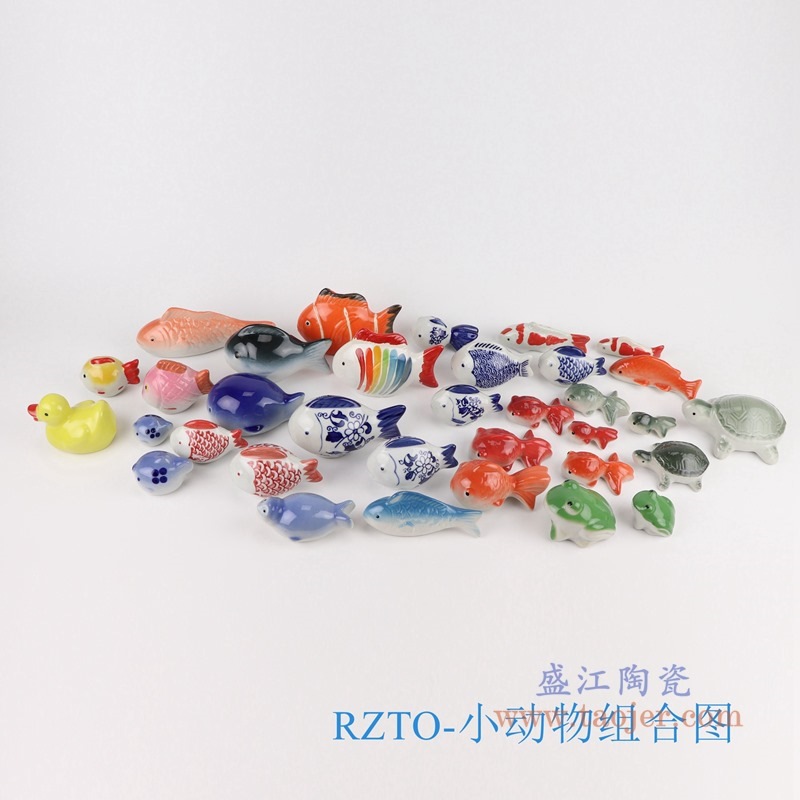 Ceramic floating fish goldfish turtle little yellow duck fish tank…
