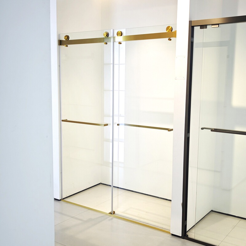 Factory Direct Sales of Frameless Double Sliding Doors and Sliding Shower Rooms, Linear Glass Partitions for Hotel and Homestay Projects