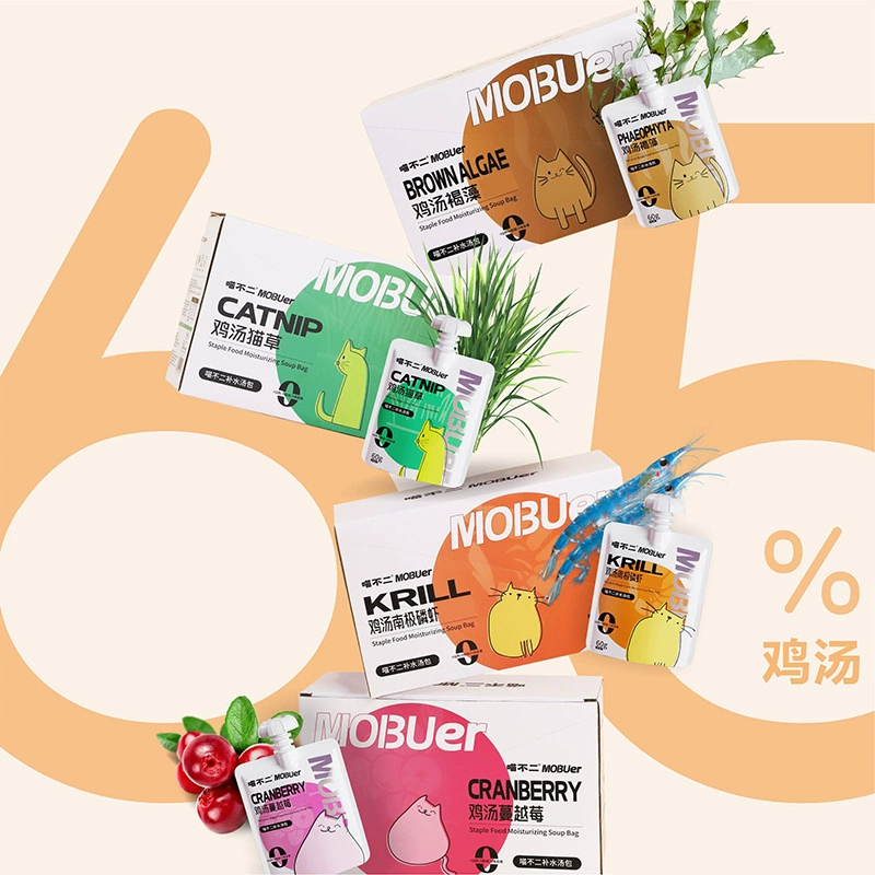 MOBUER функциональный увлажняющий суп для кошек, мешок для влажного корма, суп для домашних животных, банка 60 г