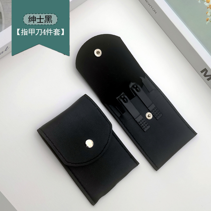 Funda de cuero-Caballero Negro 4 piezas conjunto