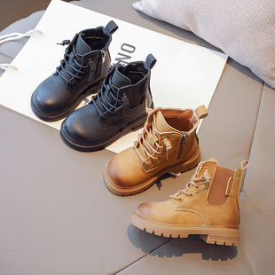 Children's Boots Trendy 2024 Autum New Student British Style Low-Cut Short Boots for Boys and Girls Non-Slip Single Boots Export