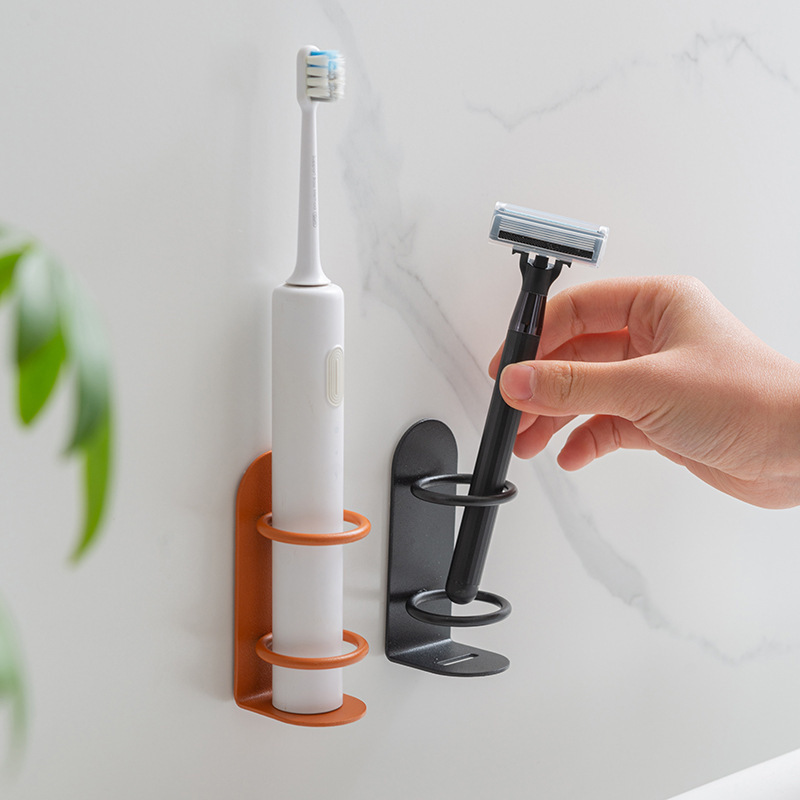 壁掛け鉄電動歯ブラシホルダーパンチフリー歯ブラシ収納ラック手動シェーバー収納ラック歯ブラシホルダー|undefined